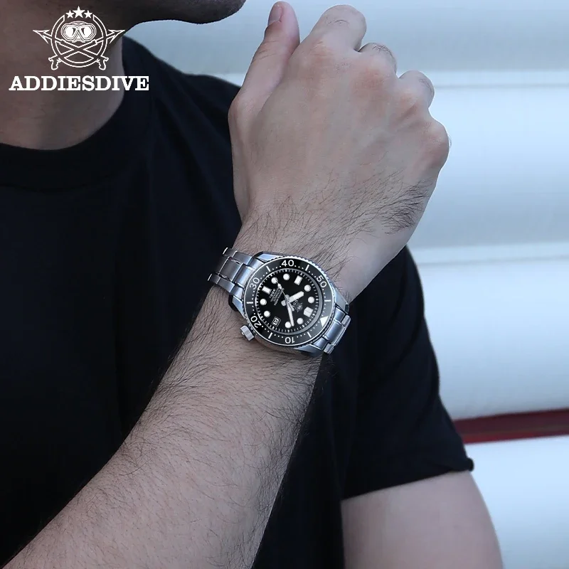 Adpeso Dive jam tangan mekanik otomatis NH35, arloji MY-H7 menyelam otomatis Stainless Steel kristal safir keramik Bezel 300m