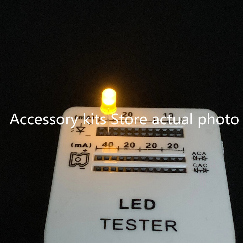 5MM LED F5 yellow highlight yellow emitting diode yellow short pin round head(50pcs)