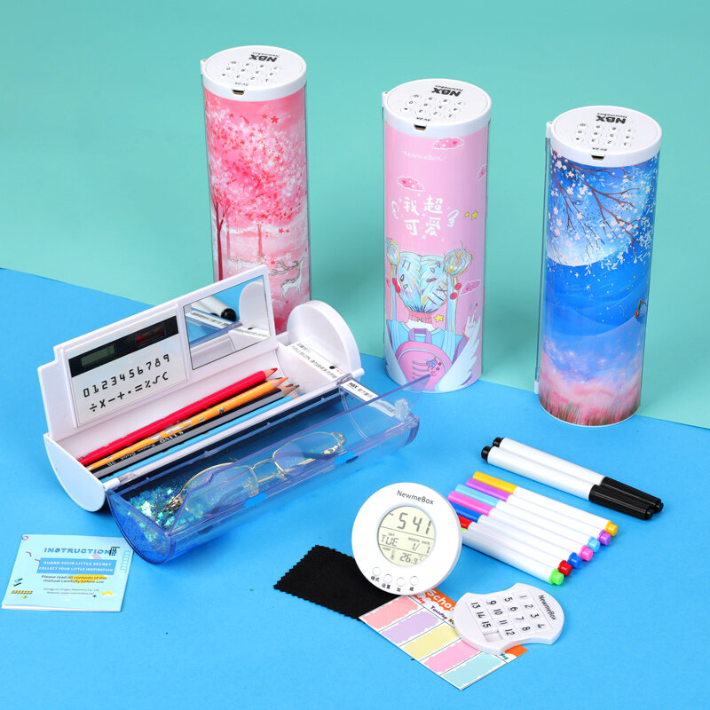 Nbx Elektronische Lock Code Etui Wachtwoord Etui Anime Stationaire Drijfzand Pen Box Voor School Supplies Jongen Meisjes Gift