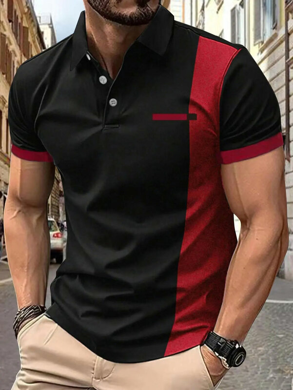 2024 Summer New Men's Casual Sports Short Sleeved Polo Shirt Fashionable and Comfortable T-Shirt Men's Breathable Tees