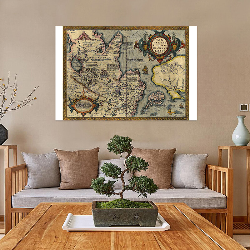 Vintage Spray World Map Classic Edition Map of The World 100x70cm Art Posters HD Wall Map for Living Room Decor Travel Supplies
