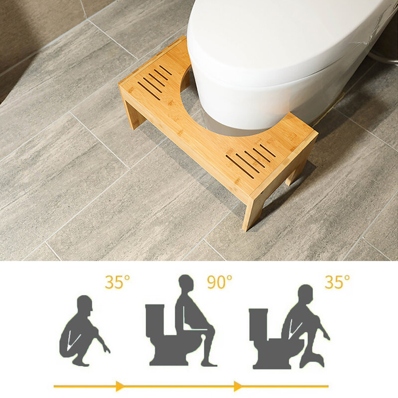 7-9 Inch Bamboe Verstelbare Toiletstoel En Toilethulp Bamboe Potje Kruk Poepkruk Voor Het Verlichten Van Constipatie