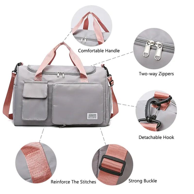 ポータブル旅行バッグ,大容量,12インチ,男性と女性用,短い距離のトラベルバッグ,防滴ラゲッジバッグ