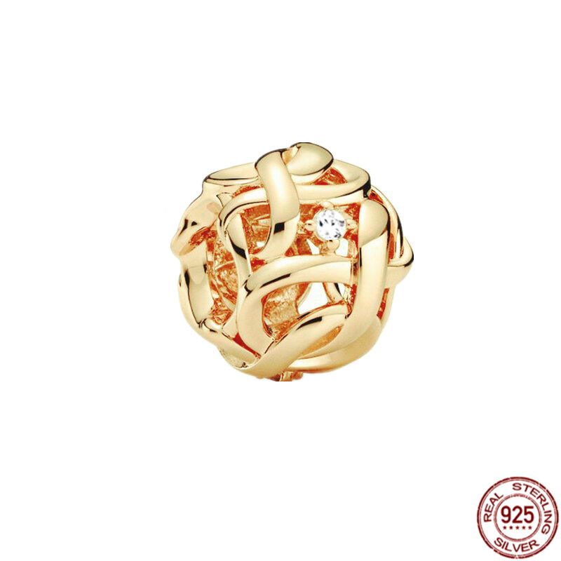 حبة ساحرة من الفضة الإسترلينية للنساء ، سلسلة مطلية بالذهب ، تناسب سوار الباندورا الأصلي ، مجوهرات أنيقة ذاتية الصنع ، تخفيضات كبيرة ، هدايا براقة
