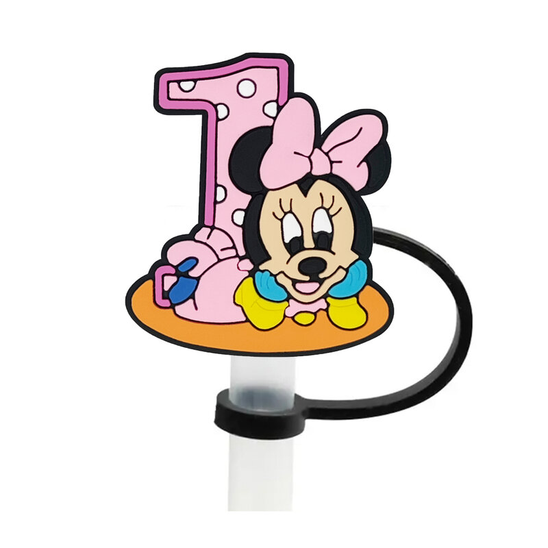 Disney Mickey Minnie Silicone Tampa De Palha, Bebida Plug De Palha, Reutilizável, À Prova De Salpicos, Beber Copo, Desenhos Animados, 10mm