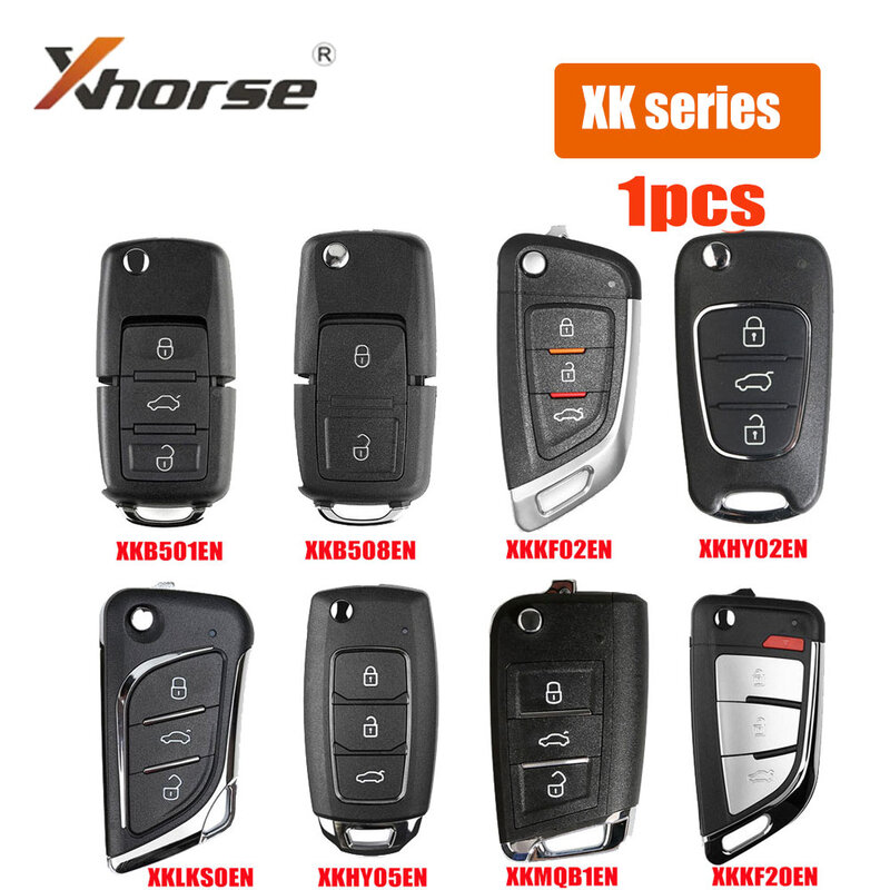 Xhorse XK 시리즈 범용 와이어 원격 키, VVDI 키 도구용 자동차 키, 3 버튼, XKB501EN, XKB508EN, XKKF02EN, XKHY02EN, VVDI2, 1 개