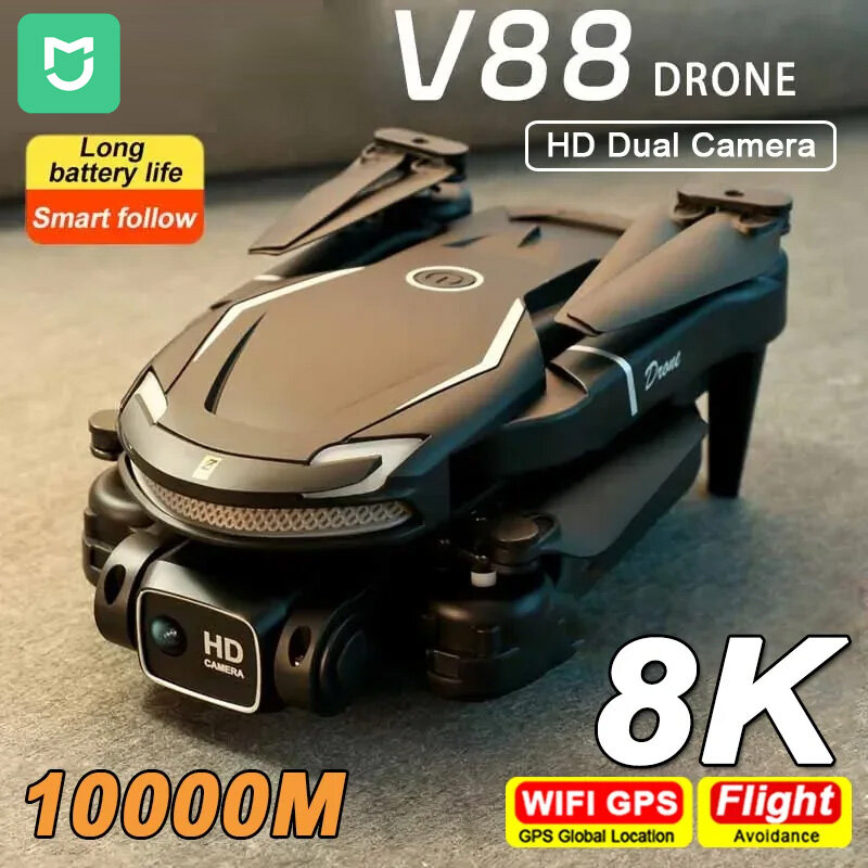 XIAOMI MIJIA V88 Drone 8K 5G GPS, mainan UAV pesawat kendali jarak jauh fotografi udara HD profesional dengan kamera ganda HD