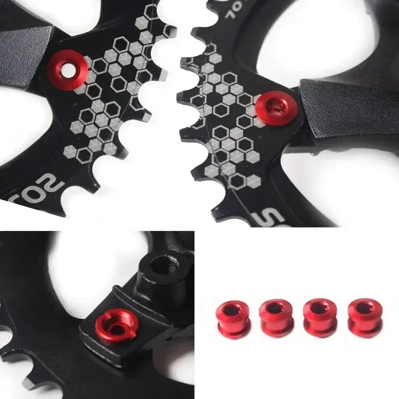 BUCKLOS-pernos de plato de bicicleta, tornillos de placa de bicicleta de carretera MTB, pernos de bielas individuales/dobles, tornillo de rueda de cadena de 6,5/8,5mm, pieza de manivela de 4 piezas, 5 piezas