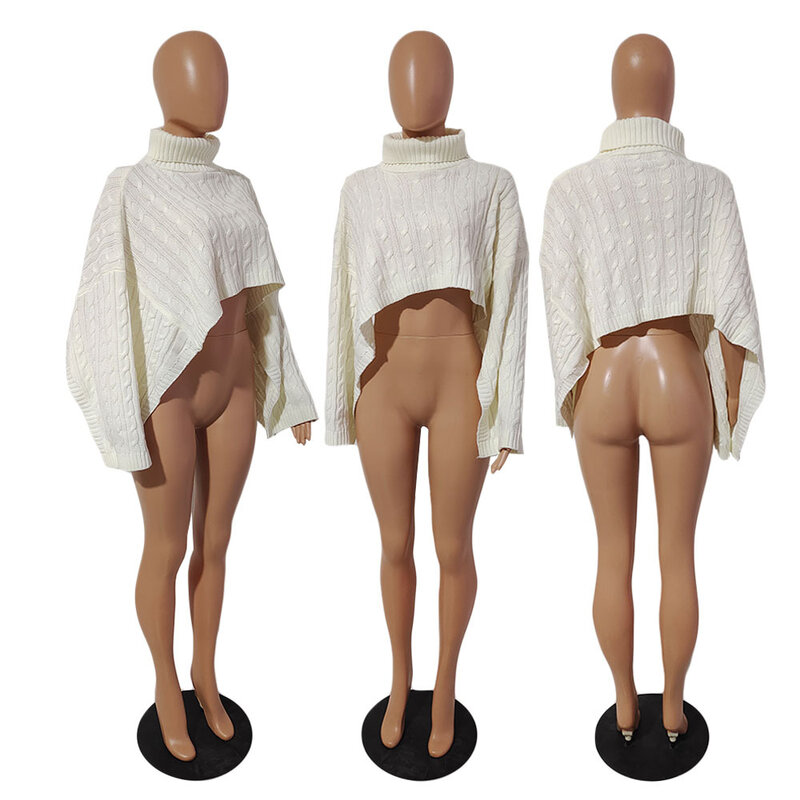 Pullovers de malha solta camisola de gola alta feminina casual moda pullovers streetwear loungeweard xale jumpers