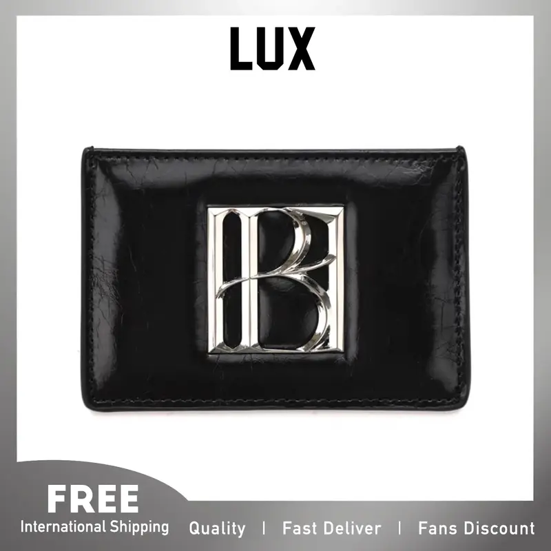 Lux-cartera de piel auténtica para hombre y mujer, tarjetero de lujo de alta calidad, accesorio de Corea, estilo bohemio