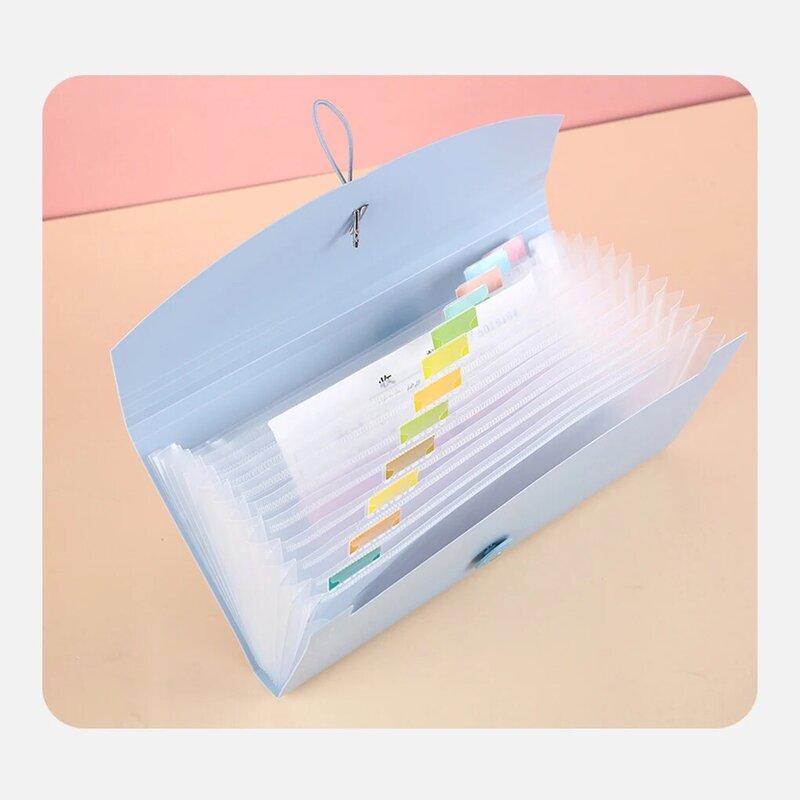 Portable File Folder Bag Document Organizer Compartments Binder 13 Grids
