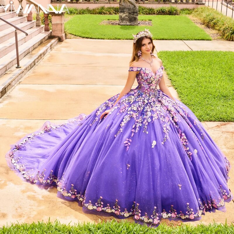 Gaun pesta leher kekasih romantis gaun Prom Quinceanera applique berwarna-warni berkilau gaun panjang putri manis 16 gaun Vestidos