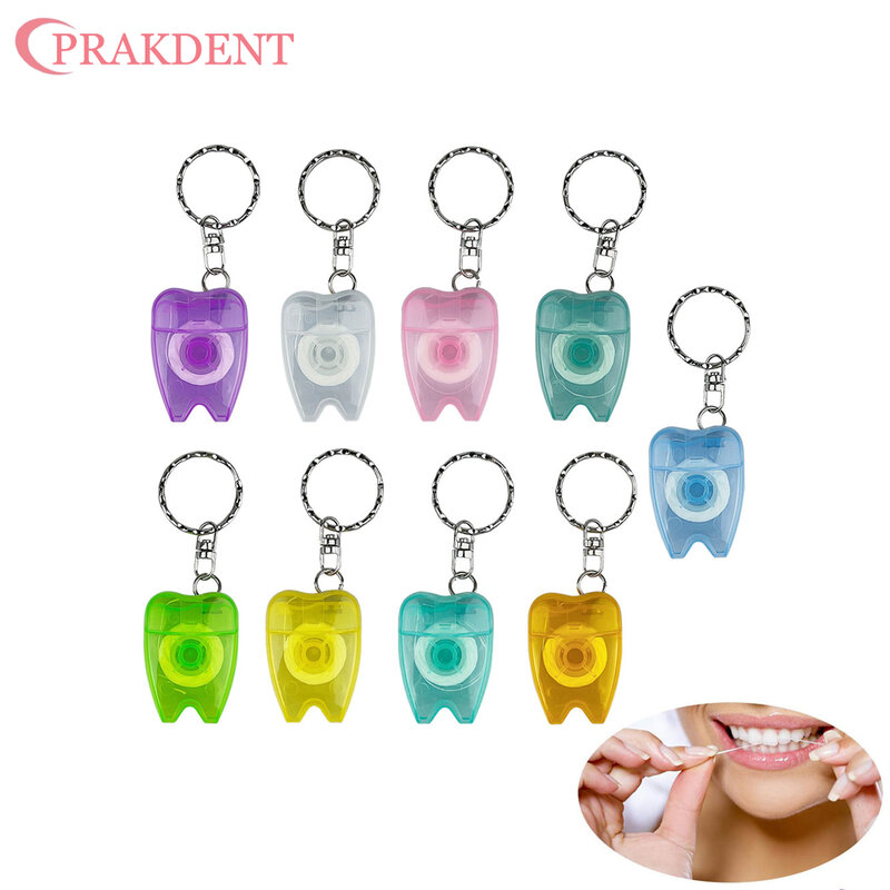 Portable Dental Floss Box Ultra-fine Keychain Travel Portable Floss Removal Mint Dental Crevice Oral Cleaning Dental Floss 1pcs