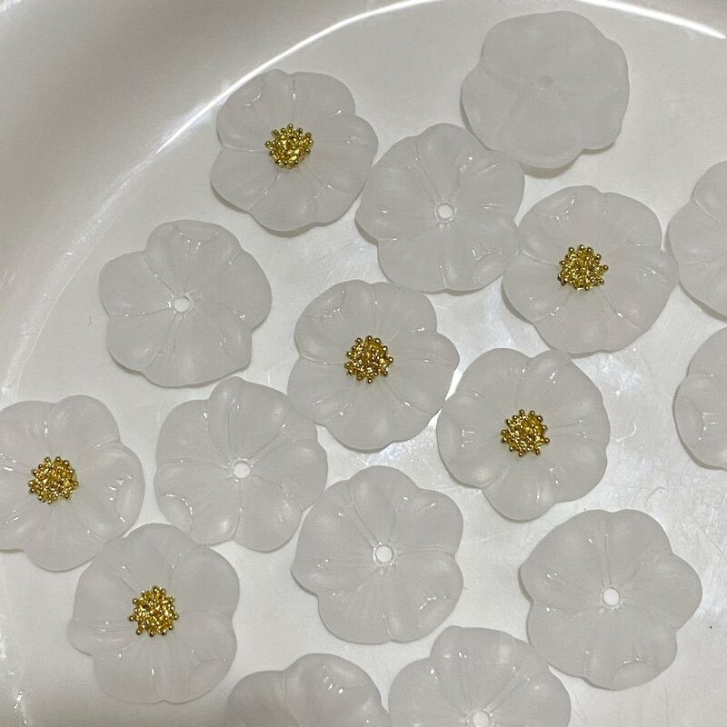 Bulk 100pcs 7mm Gold Flower Stamen Alloy Flatback Embellish DIY Earring Parts Findings Jewelry Accessory