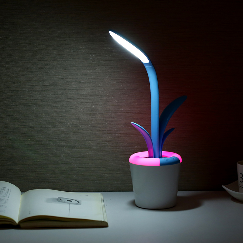 Luces de escritorio modernas, lámpara LED de mesa con protección ocular USB para sala de estar, dormitorio, mesas finales de oficina
