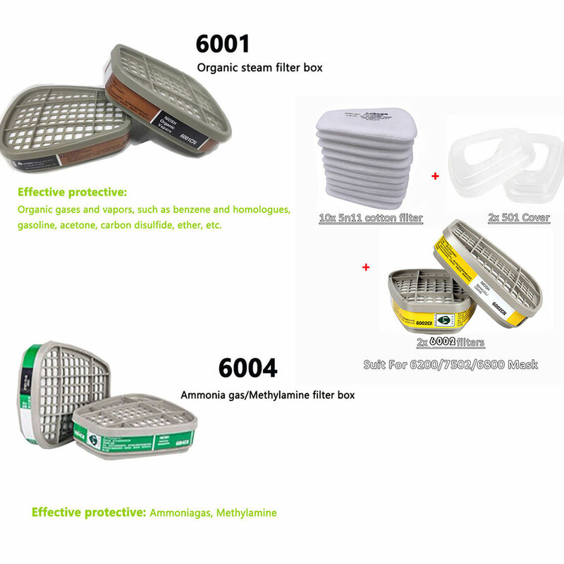 6001/6002/6004 Kartuschen box 5 n11 Baumwoll filters ätze für 3m//Staub gasmaske Atemschutz maske chemisches Lackieren Sprühen