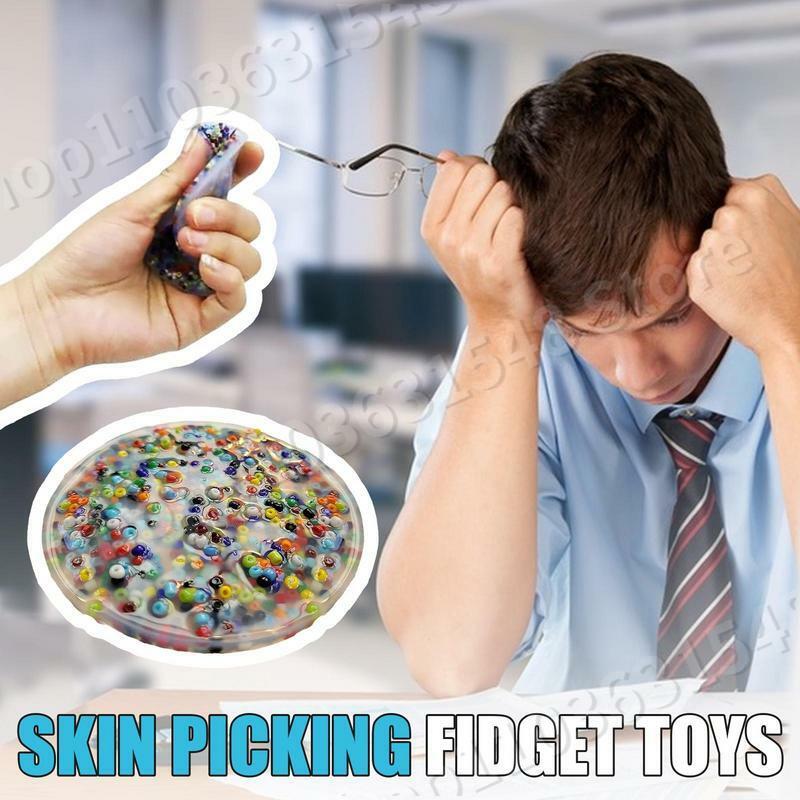 Mão Fidget brinquedo sensorial para crianças e adultos, alívio do estresse, Anti-Stress Squeeze Toy, Skin Picking