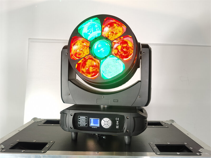 6 pieces with case 7 Eyes DMX Rotating 7x60W rgbw 4in1 LED Pixel Lyre Beam Wash Zoom Mini Moving Head Light