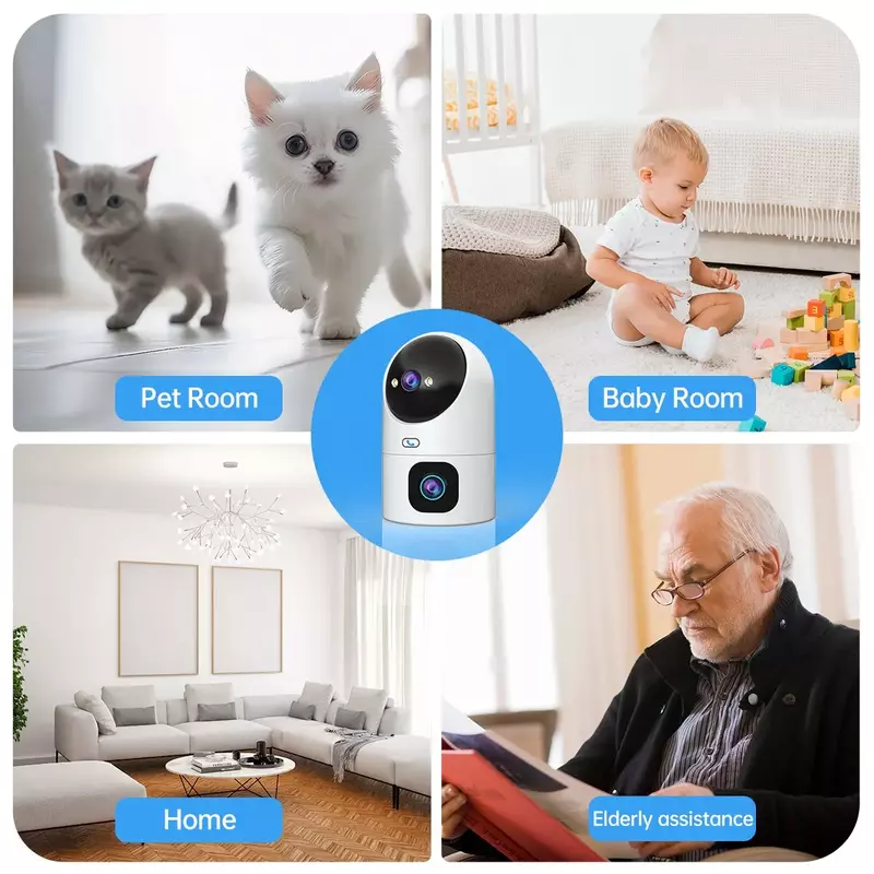 Xiaomi 4K PTZ IP Camera 10X Zoom Dual Lens Auto Tracking WiFi CCTV Camera Color Night Home Baby Monitor Video Surveillance
