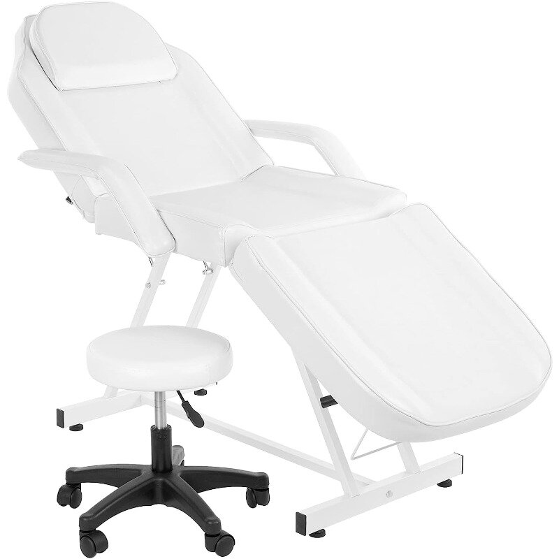 Массажное кресло для салона татуировок, косметическая кровать с гидравлическим табуретом, многофункциональная 3-секционная кровать для лица, регулируемая косметика