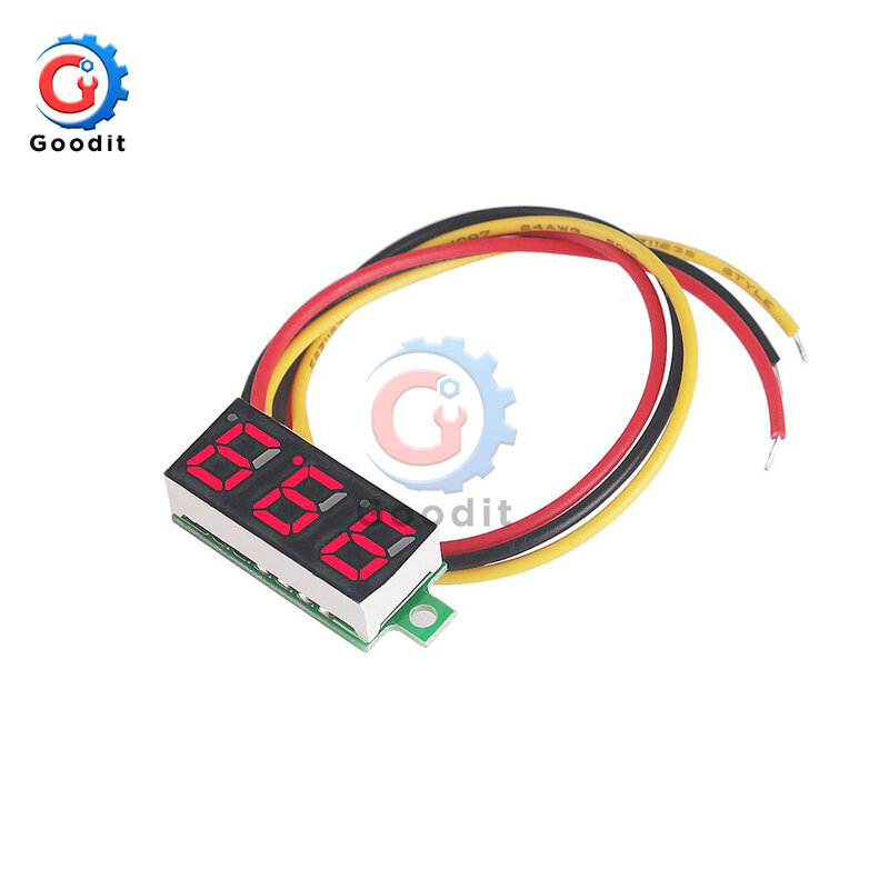 0.28インチdc ledデジタル電圧計0-100v電圧計オートカー携帯電源電圧テスター検出器12v赤緑青黄