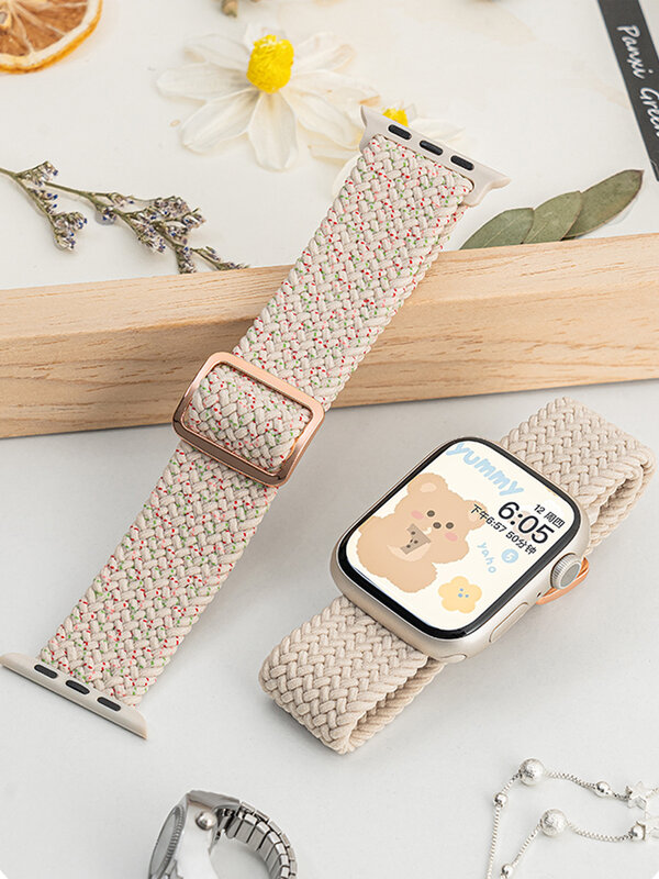 For Apple watch band 44mm 40mm 45mm 49mm 41mm 45 mm correa Braided Solo Loop bracelet iWatch series 8 9 3 se 5 6 7 Ultra 2 Strap