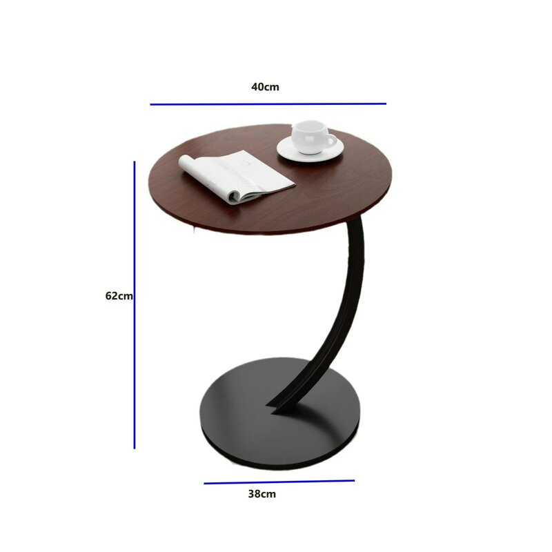 طاولة جانبية مستديرة على شكل C طاولة قهوة صغيرة ، طاولة جانبية للأريكة ، طاولة زاوية ، طاولة نهاية أريكة غرفة المعيشة ، طاولة غرفة نوم بجانب السرير