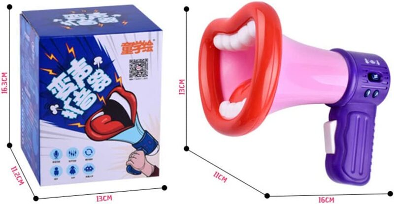 Nuovi giocattoli elettronici giocattoli sonori bocca grande divertente megafono trucco scherzo giocattolo bianco blu rosso cambia voce giocattolo