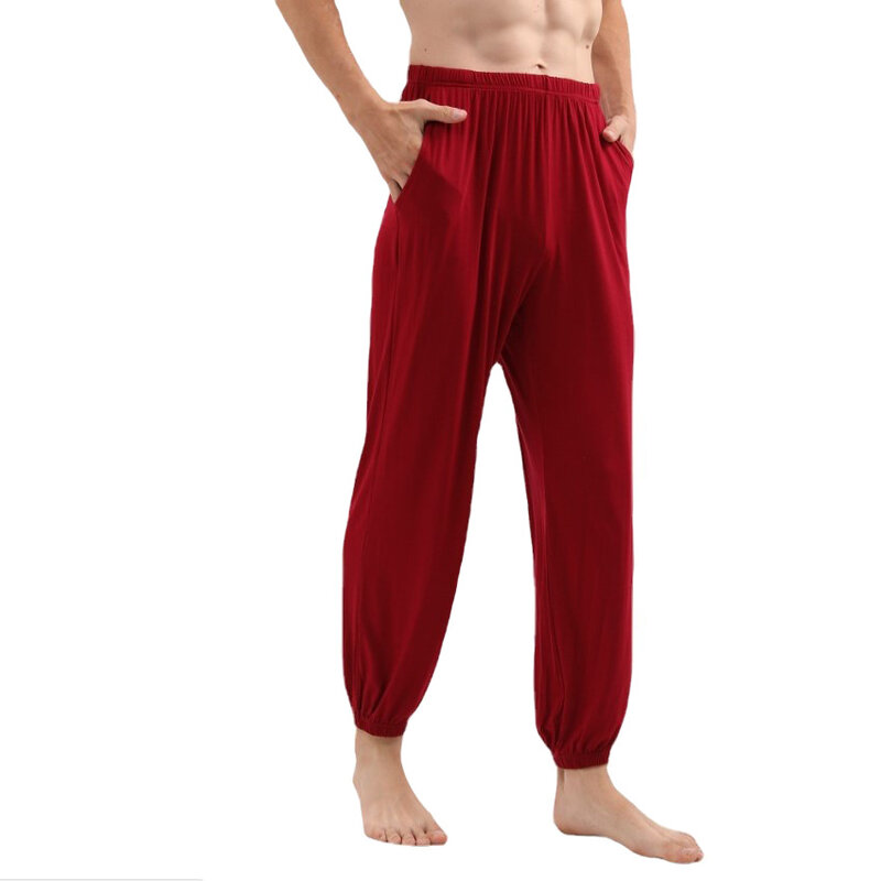 140 KG Men's Sleep Bottoms Spring Summer Sports Yoga Trousers High Elastic Lounge Wear For Male Sleep Pants Plus Size 5XL 6XL 7X
