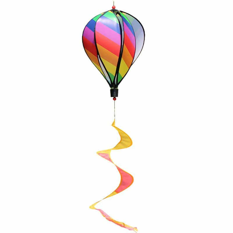 Bunte 1 set PVC Winds pinner Heißluft ballon Outdoor Dekor Traum fänger Regenbogen inspirierte rotierende Windmühle
