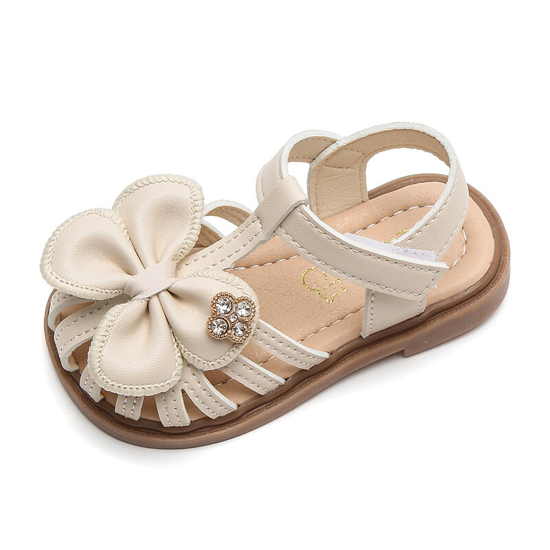 รองเท้ากลางแจ้งกันลื่นสำหรับเด็กหัดเดินเด็กทารกวัย0-2ปีมีโบว์ผูกรองเท้าลำลองผู้หญิงสำหรับฤดูร้อน