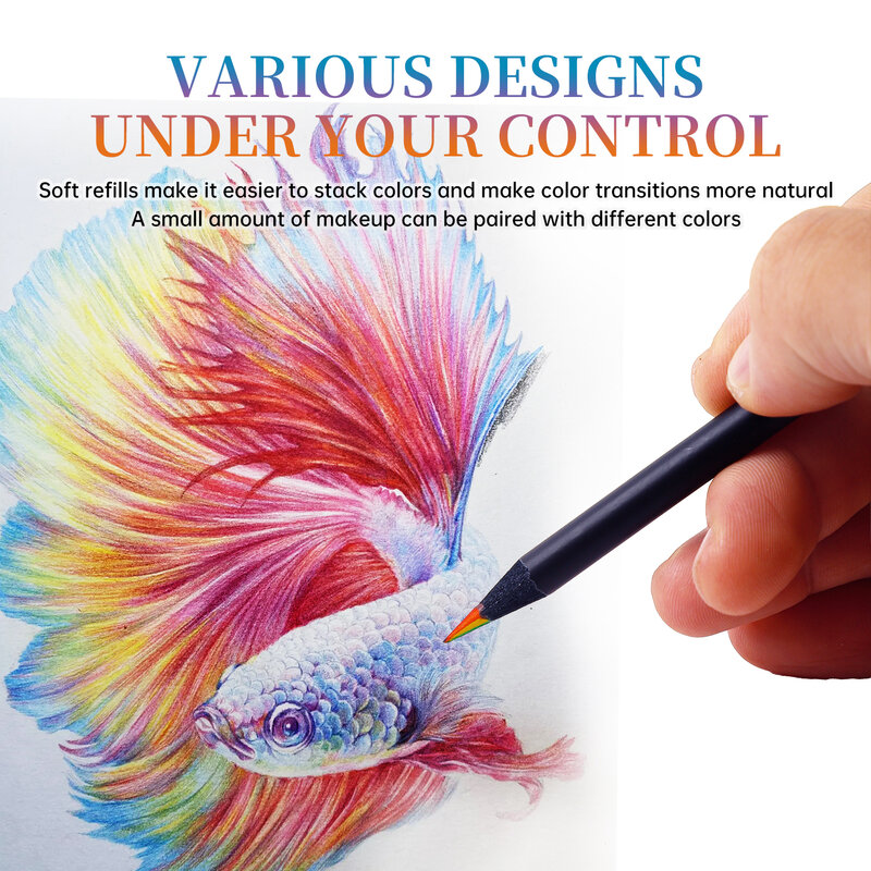 ดินสอสีรุ้งสุดน่ารัก12ชิ้น/เซ็ตดินสอสีแบบไล่ระดับสี7สีสำหรับเป็นของขวัญเด็กดินสอสีสำหรับวาดภาพเครื่องเขียนสำหรับวาดภาพศิลปะ