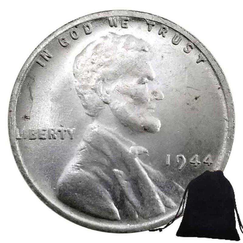 Pièce de poche commémorative US Lincoln One-Cent avec sac cadeau, pièce d'art amusante pour couple, décision de boîte de nuit, bonne chance, luxe 1944