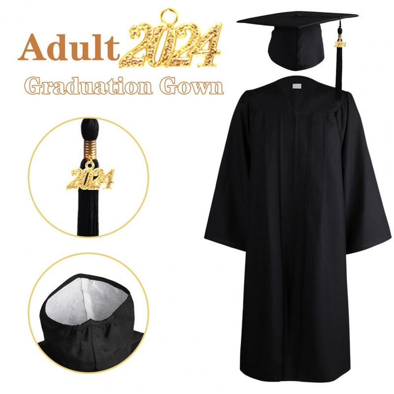 Graduation Uniform Outwear Zipper Closure Comfortable 2023 College Graduation Gown Hat Set Graduation Gown Set Dress-up