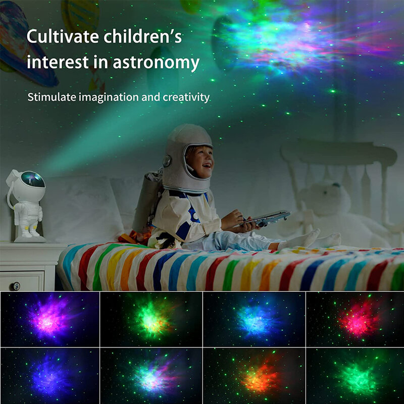 Projetor de luz noturna para crianças, Projetor estrela, Lâmpada noturna Galaxy, Lâmpadas de projeção de astronautas, Decoração de quarto