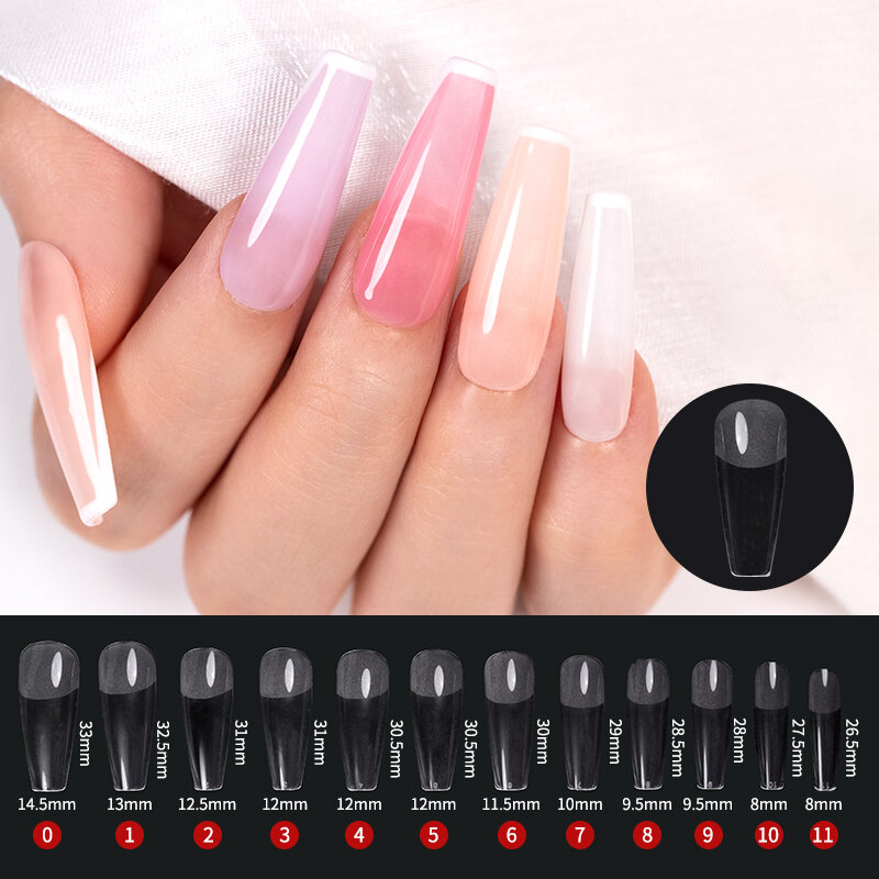 24pcs Press on False Nails Coffin Semi-Frosted Full Cover UV Gel Nails Short Nail Tips Extension Capsule Art Accessories Tool