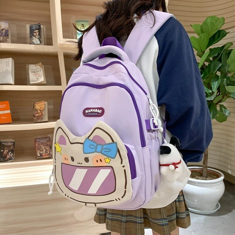 Mochilas escolares Kawaii de gran capacidad, mochilas escolares coreanas para adolescentes, bolsos de hombro ligeros para estudiantes universitarios para mujeres