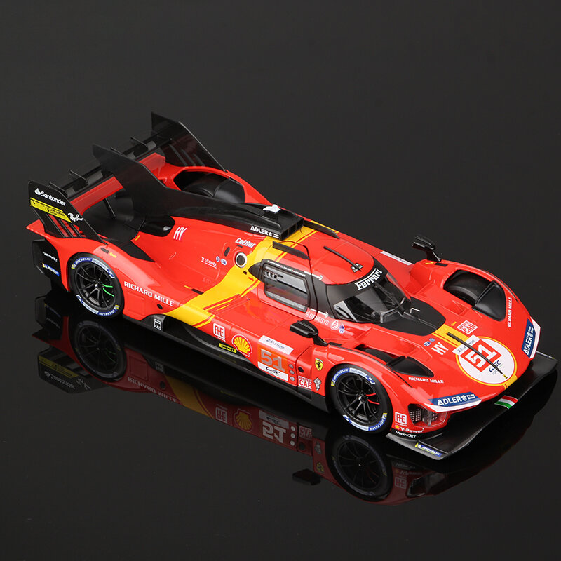 Модель гоночного автомобиля Bburago 1:18 Ferrari 499P 24h LE MANS, модель автомобиля из сплава #51, литой под давлением, искусственные автомобили, коллекция подарков