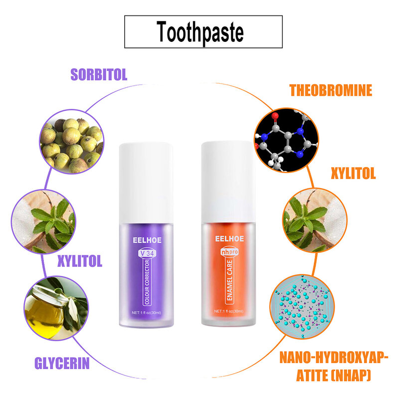 Igiene orale cura V34 sbiancamento dei denti dentifricio Mousse correttore di colore essenza siero polvere per la pulizia dei denti rimozione delle macchie dentali