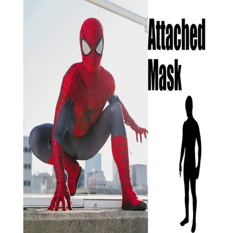 Costume Spidercosplay pour hommes, costume de héros souriant, combinaison de batterie complète, Halloween TASM, Zentai trempé, adultes et enfants, garçons et hommes