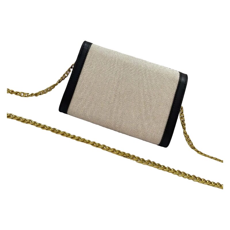 White calf leather detachable chain handbag card bag Tote
