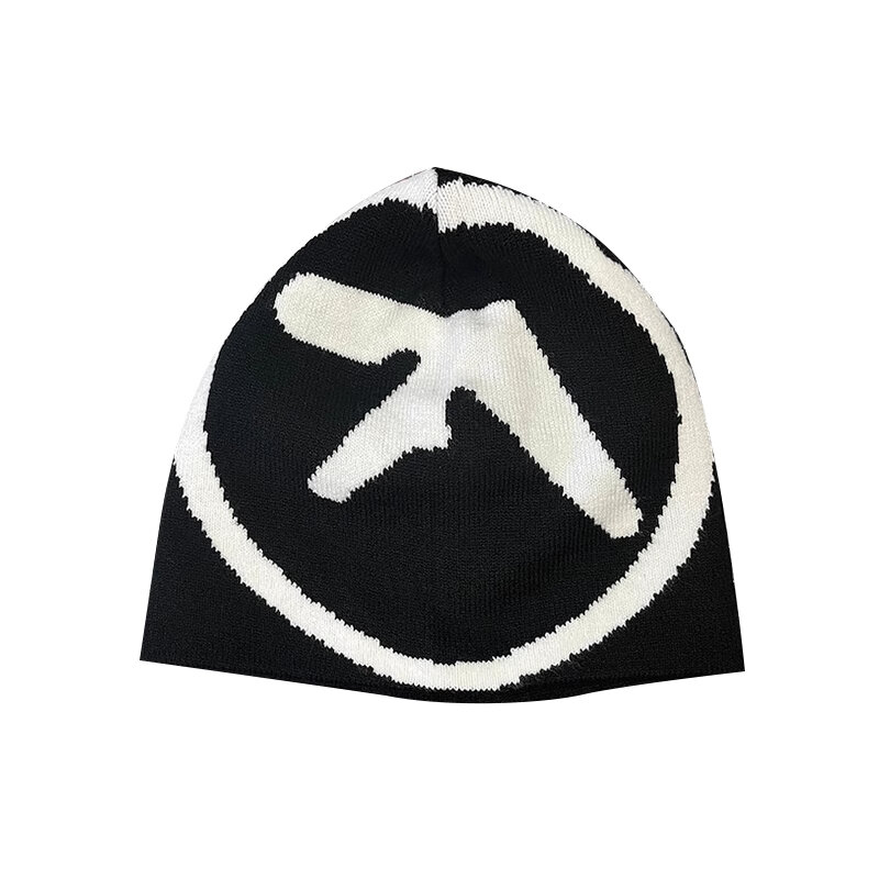 Frauen Hut Strick mützen Aphex Twin Caps für Männer y2k Streetwear Winter mode Pullover Kpop Vintage Goth warmen Hip Hop Unisex