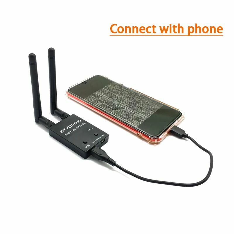 Trasmettitore FPV 5W modulo FM a banda larga e Caddx Ratel 2 telecamera FPV 1200TVL + ricevitore UVC OTG per Tablet cellulare Android