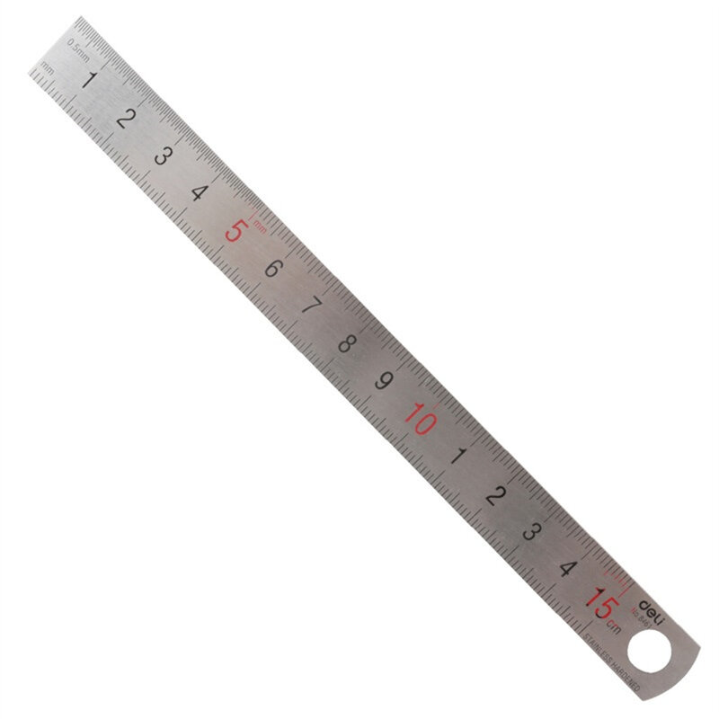 15cm Deli Stainless Steel Metal Straight Ruler CM Scale Measuring Tool Artist Student Drawing Stationery Office School Supply
