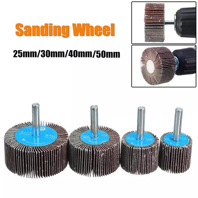 Disco de solapa de rueda de lijado para herramienta rotativa, piezas de repuesto para moler muebles, artesanía, 25/30/40/50mm, 80 #