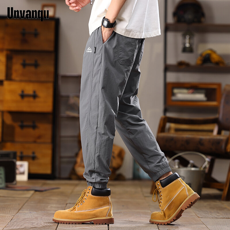 Unvanqu-Pantalones informales de estilo coreano para jóvenes, calzas suaves y versátiles para correr, novedad de verano, 2024
