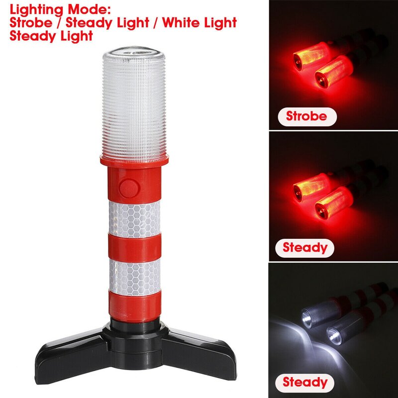 2Pcs LED Emergency Road Flash Flare Roadside Beacon Safety Strobe Warning