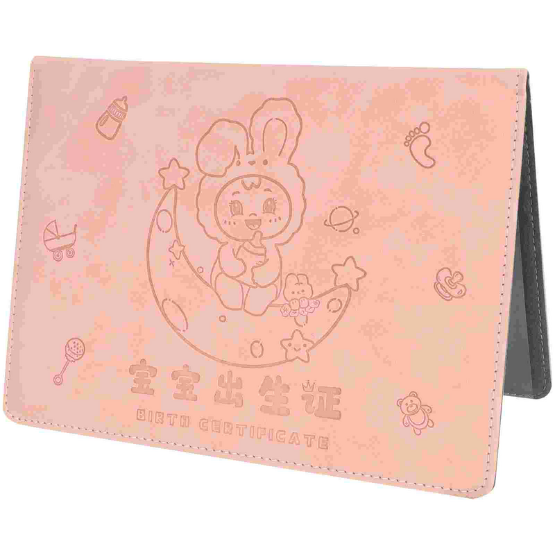Reliable Portable Simple Great Elegant Delicate Protective Cartoon Bunny Baby Certificate Holder Birth Certificate for Home