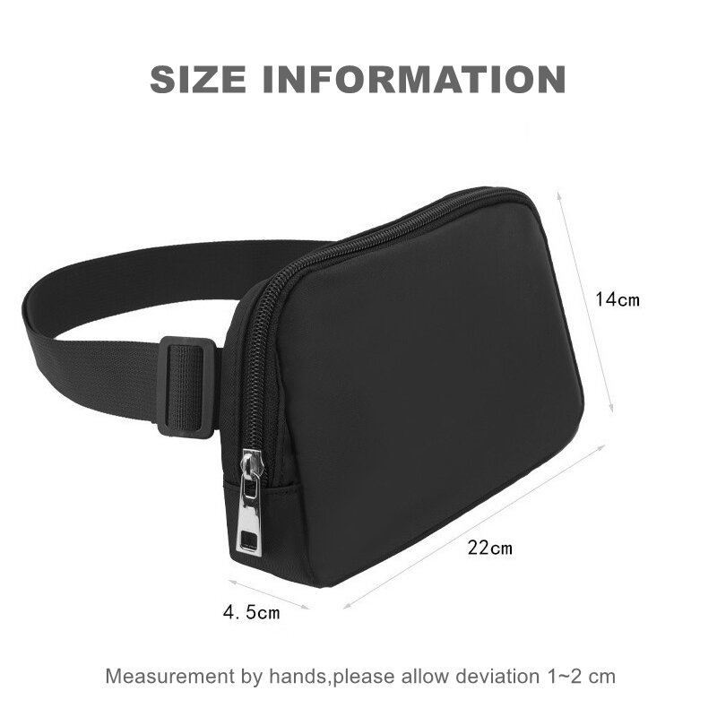 Unisex Chest Bags Waist Packs Sports Running Nylon Solid Zipper Bag Crossbody Chest Bags Handbags All-match Messenger Belt Bags