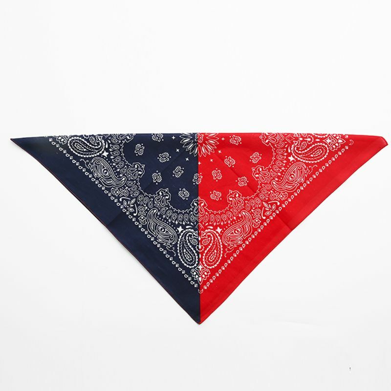 Artystyczna z tkaniny tureckiej w kwiaty kolorowa blokada 50x50CM Unisex bawełniana z kieszenią kwadratowa opaska na głowę Bandana Hip-hopowa opaska krawat